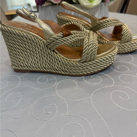 Kate Spade Gold Woven Wedges - Picture 5 of 8